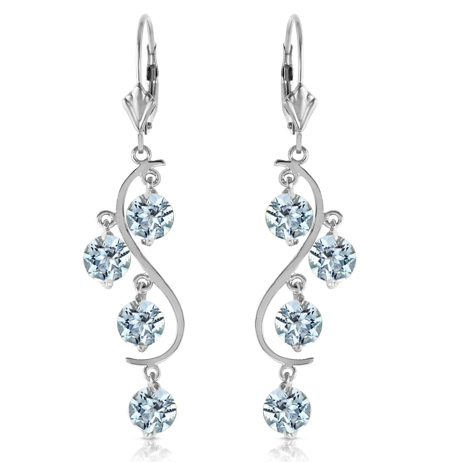 Radiant Drops Aquamarine Leverback Earrings