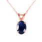 Sleek Oval Sapphire Necklace