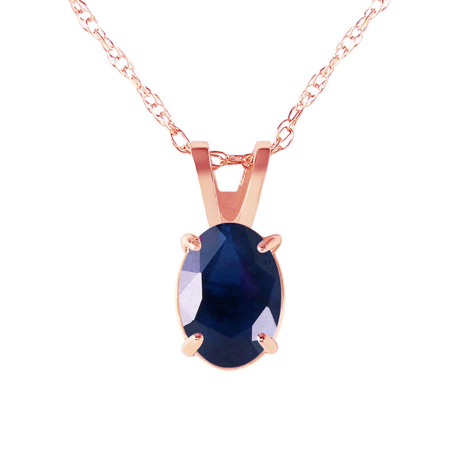 Sleek Oval Sapphire Necklace