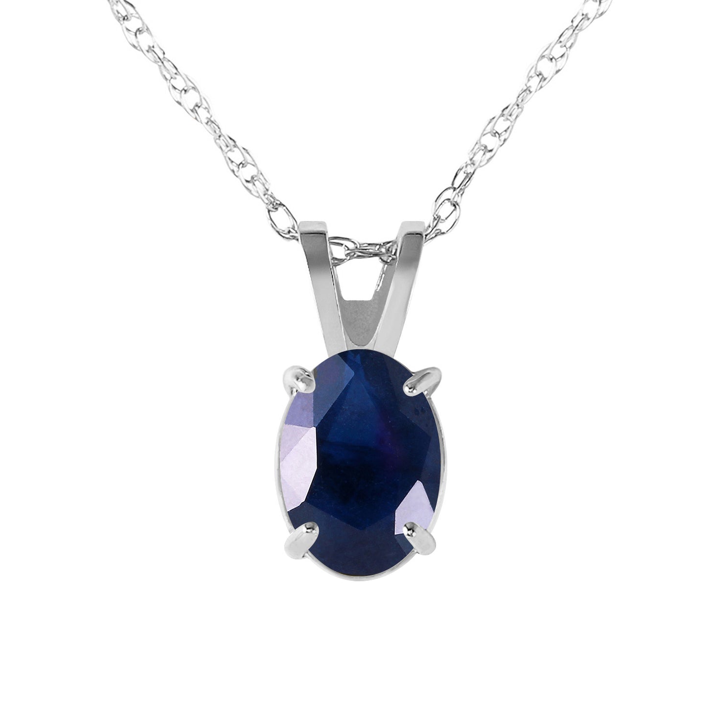 Sleek Oval Sapphire Necklace