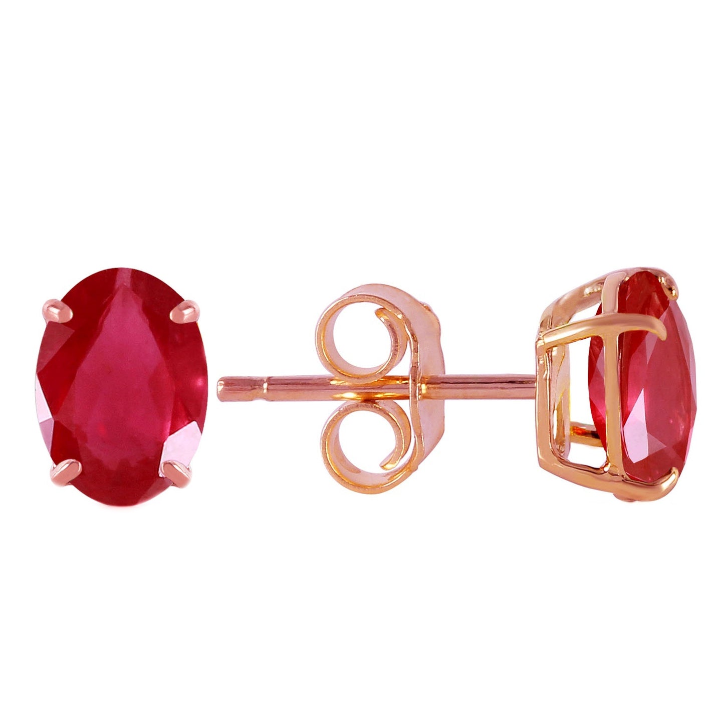 Sleek Oval Ruby Earrings