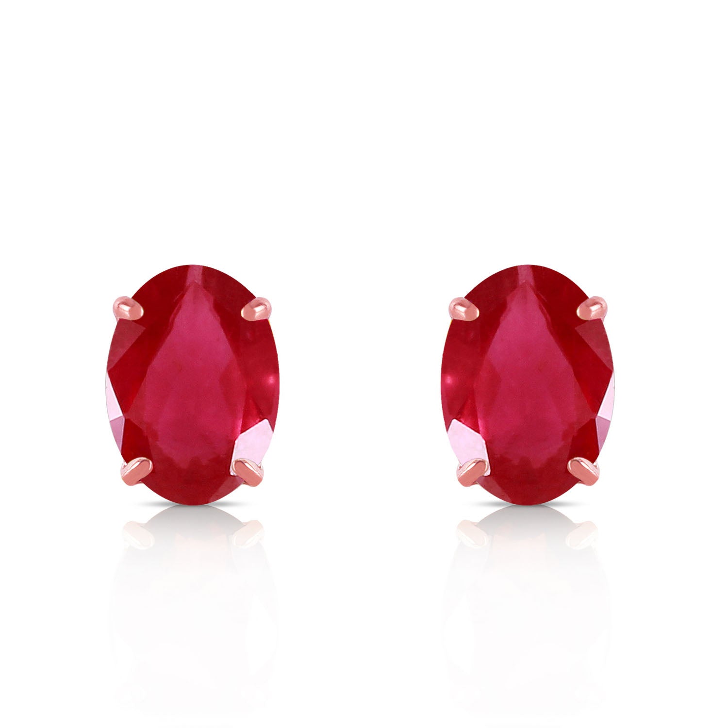 Tranquil Moon Ruby Stud Earrings