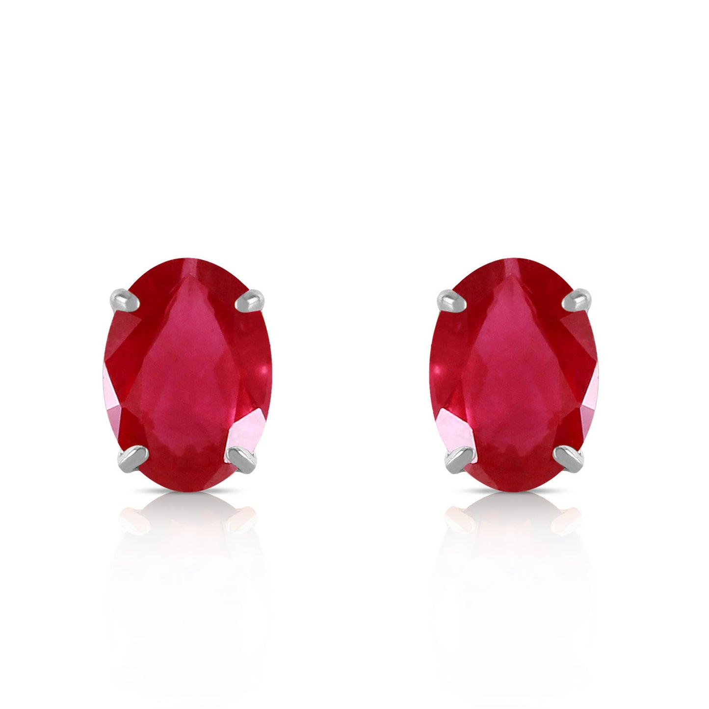 Sleek Oval Ruby Earrings
