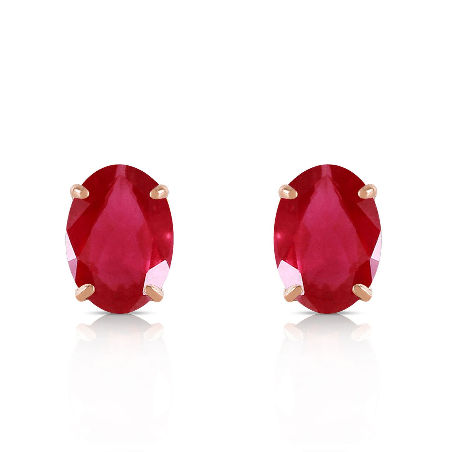 Sleek Oval Ruby Earrings