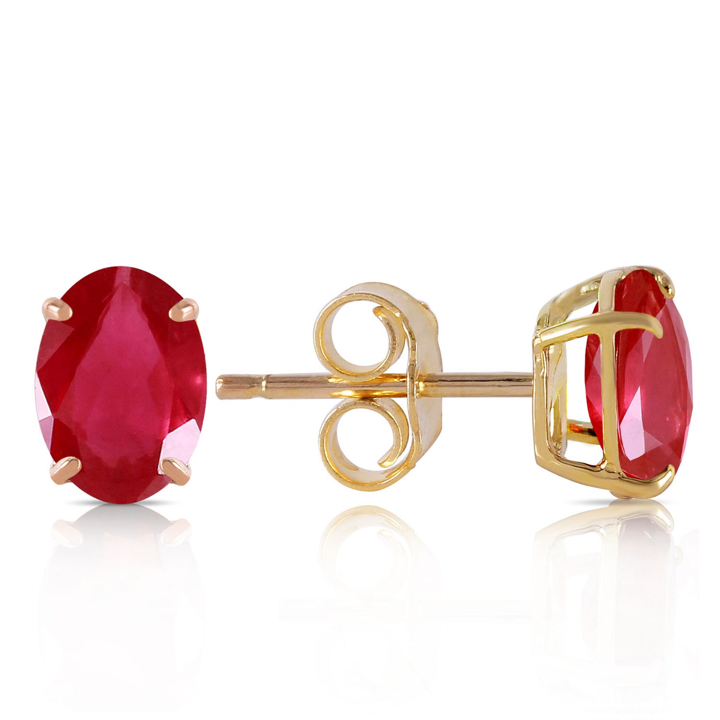 Sleek Oval Ruby Earrings