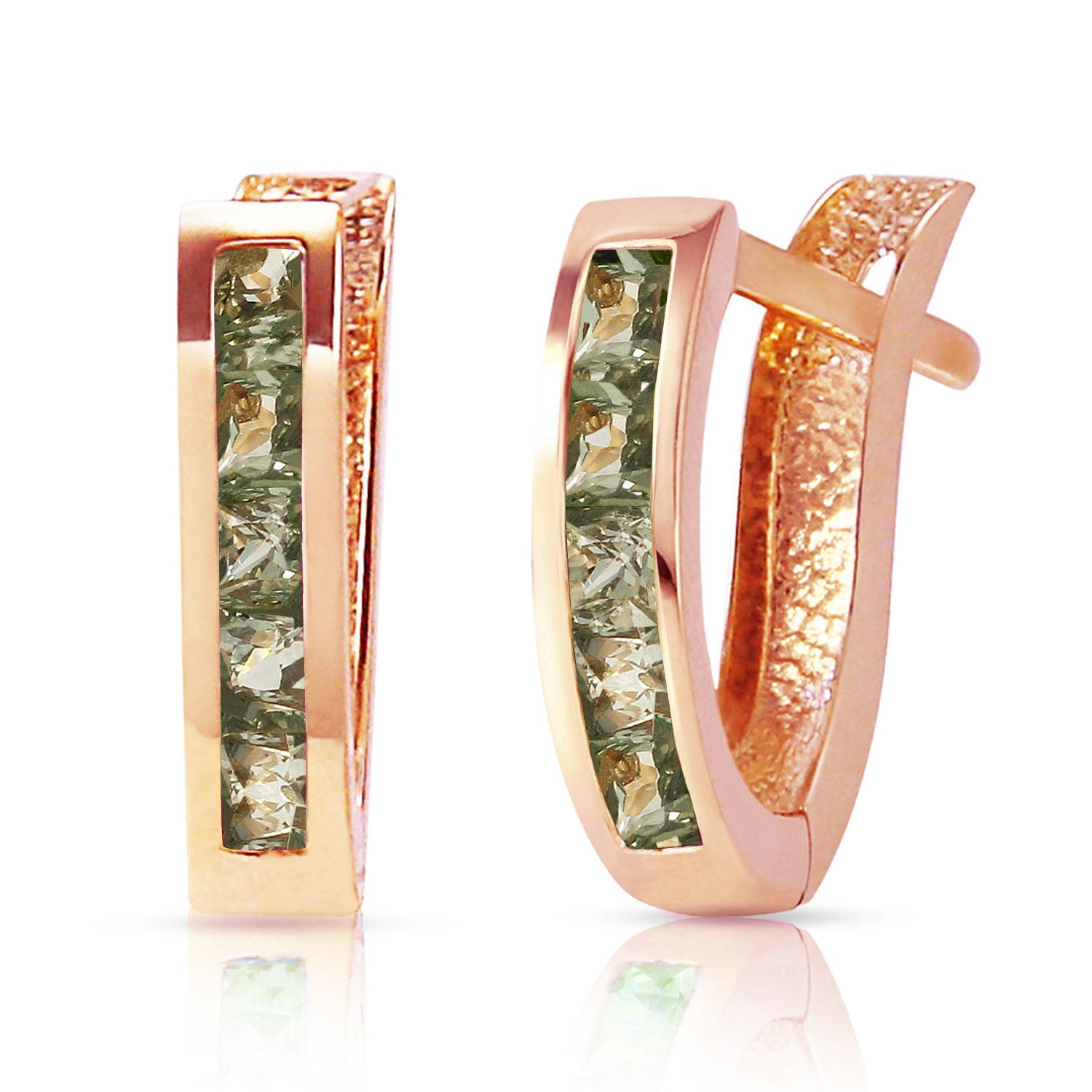 Huggie Haven Green Sapphire Earrings