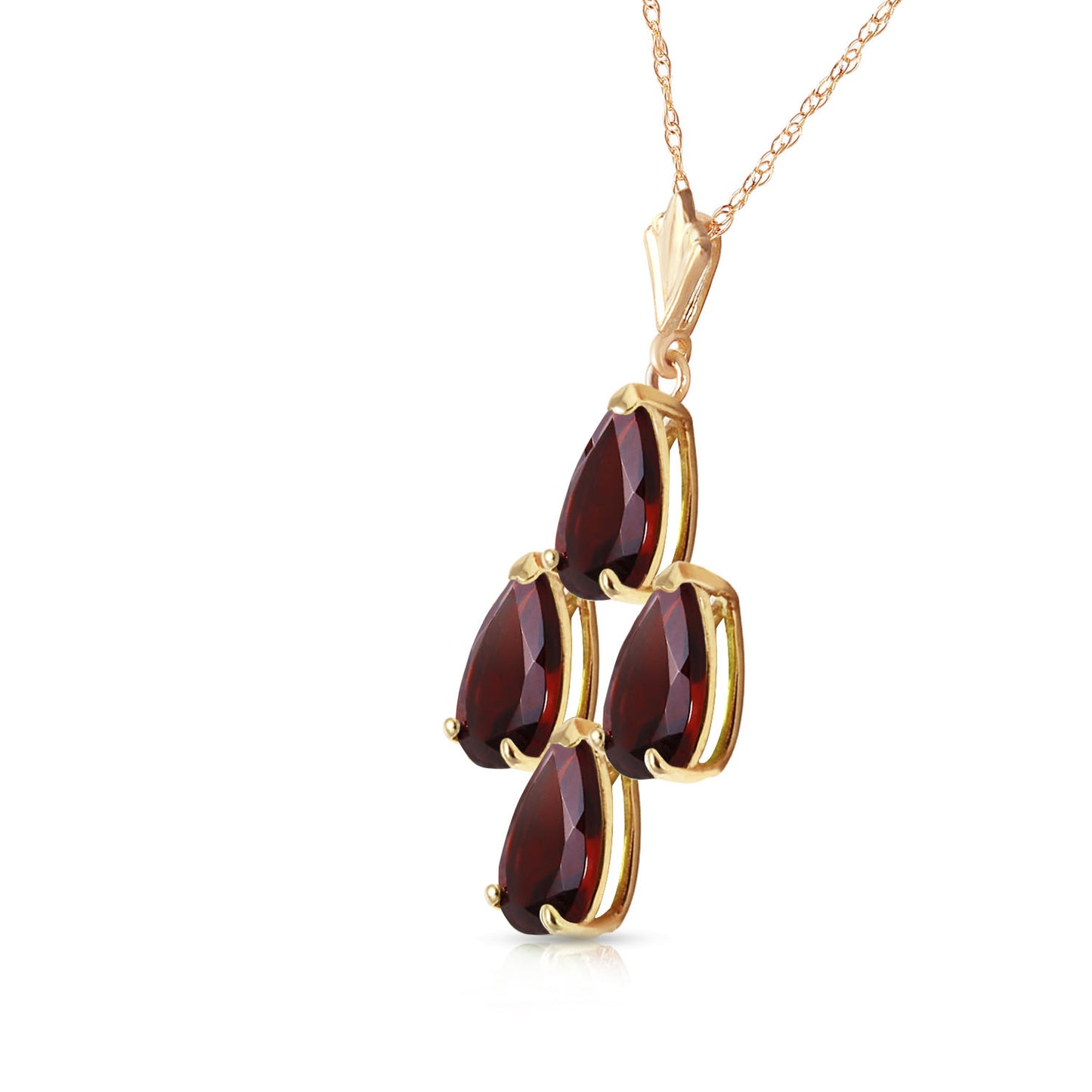 Teardrop Gem Garnet Necklace
