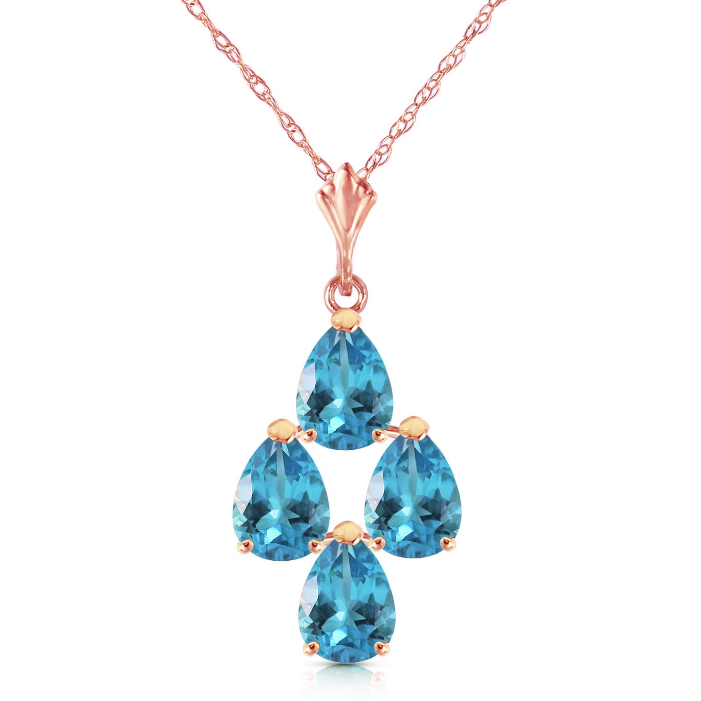 Teardrop Gem Blue Topaz Necklace