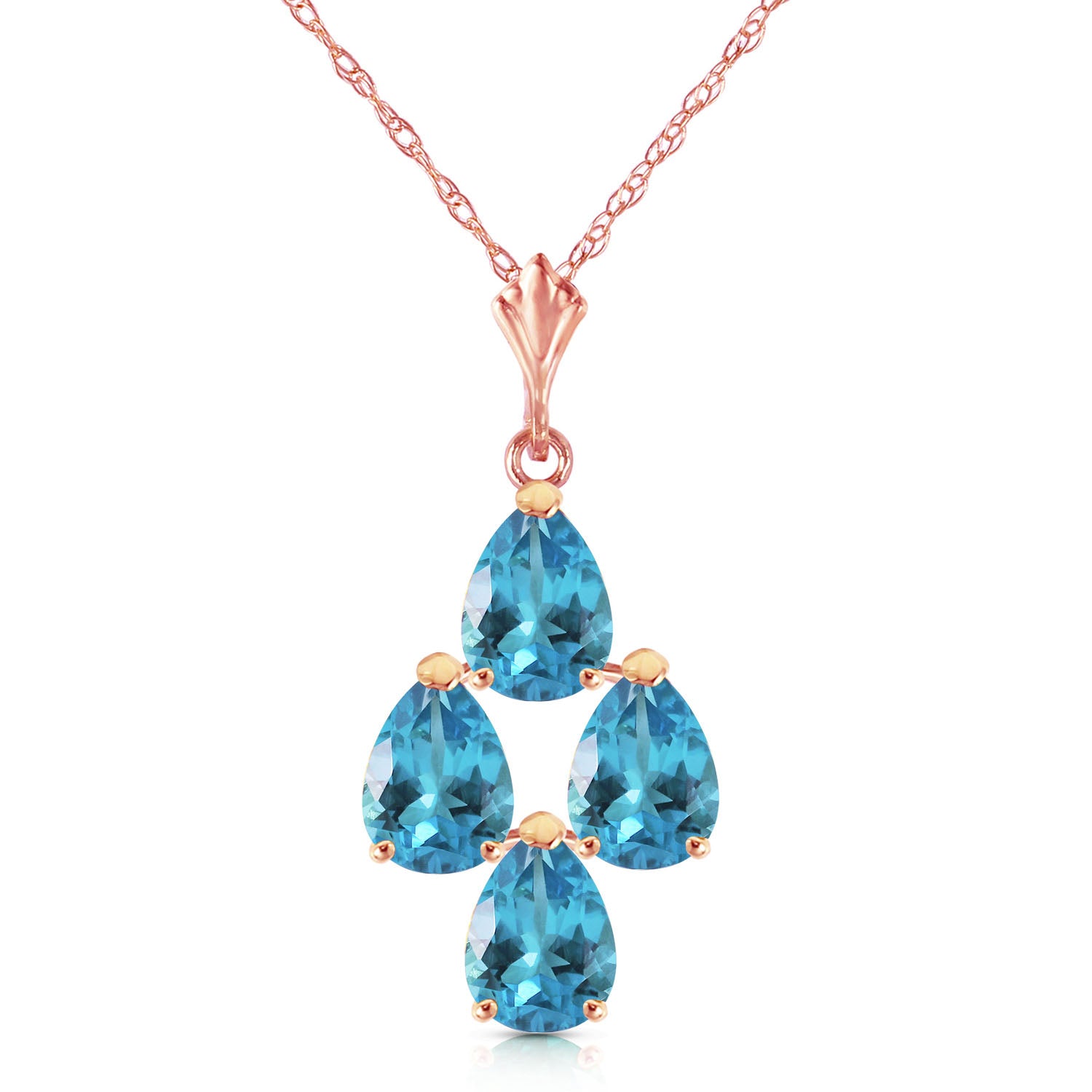 Teardrop Gem Blue Topaz Necklace