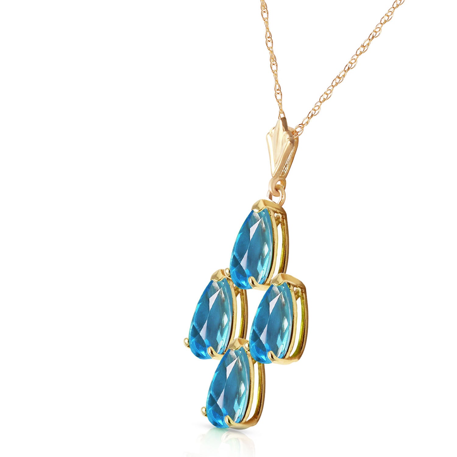 Teardrop Gem Blue Topaz Necklace