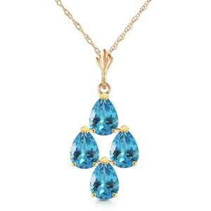 Teardrop Gem Blue Topaz Necklace