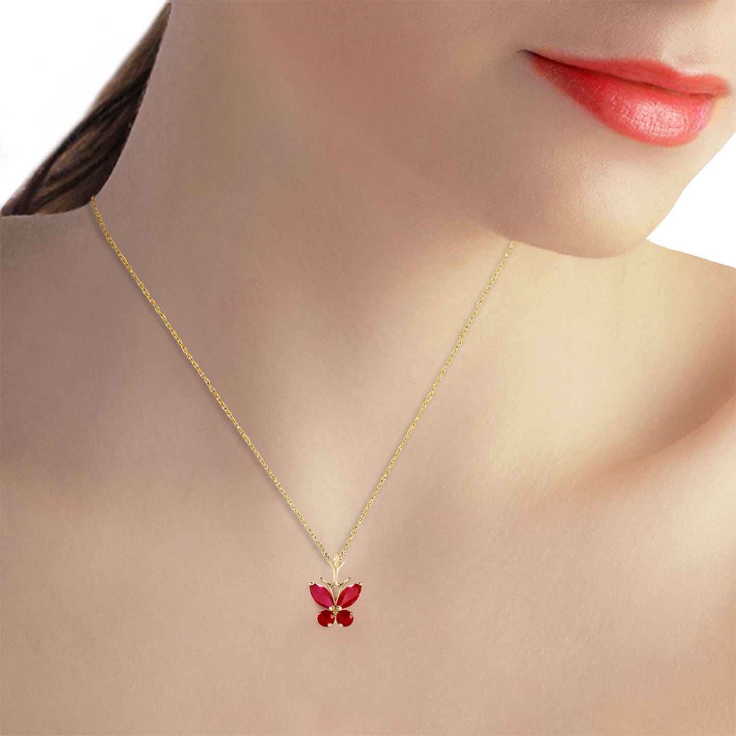 Glimmering Wings Ruby Necklace