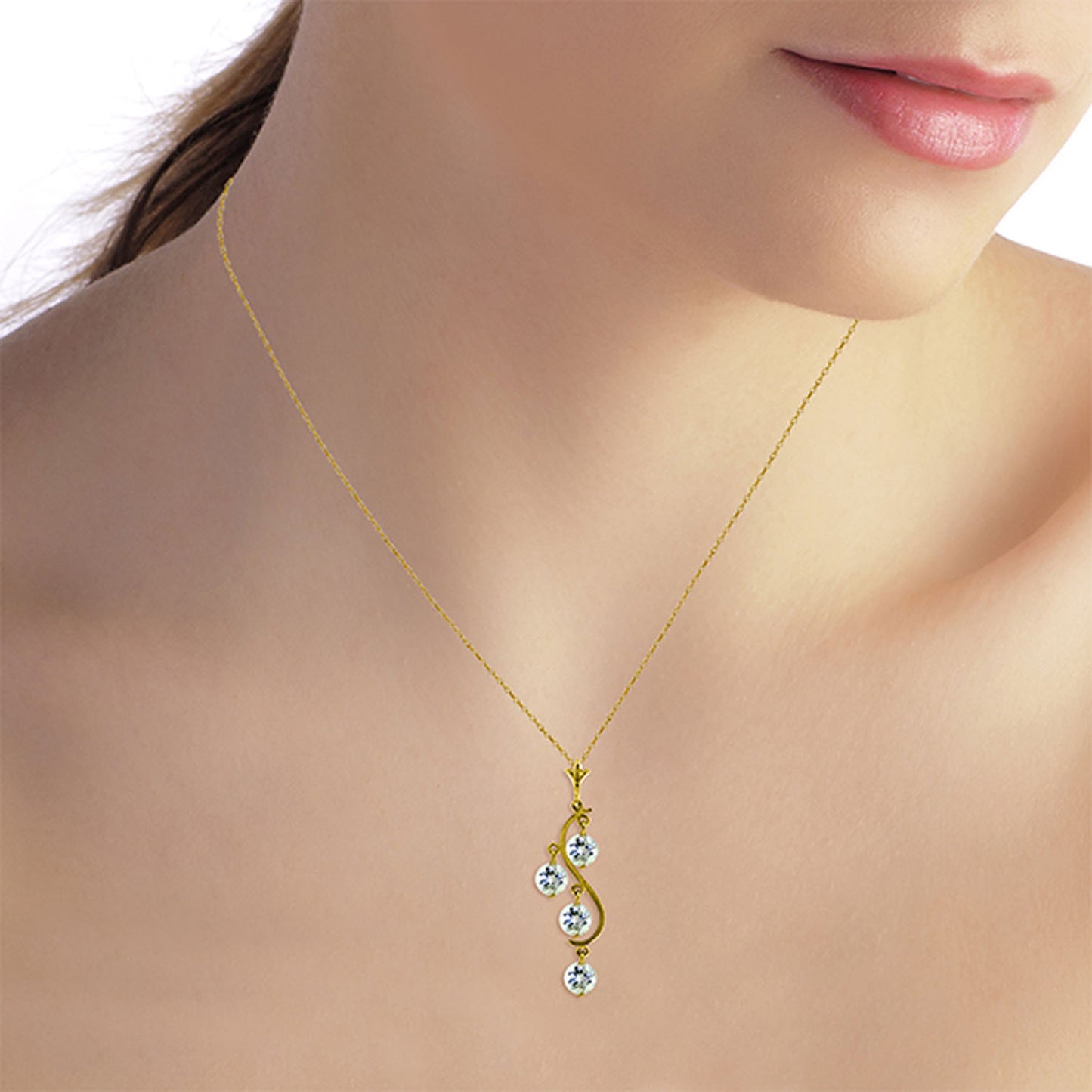 Radiant Drops Aquamarine Necklace