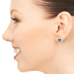 Eternal Love Blue Topaz Stud Earrings