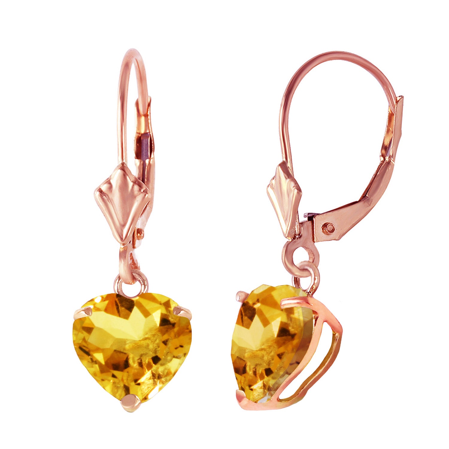 Eternal Love Citrine Leverback Earrings