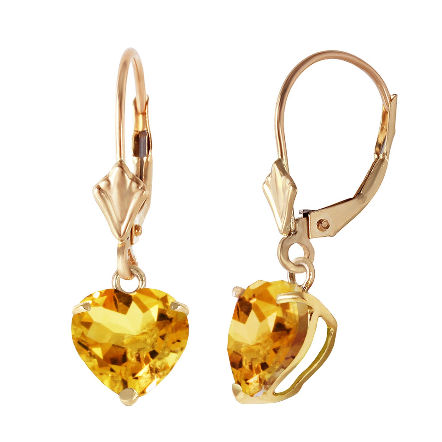 Eternal Love Citrine Leverback Earrings