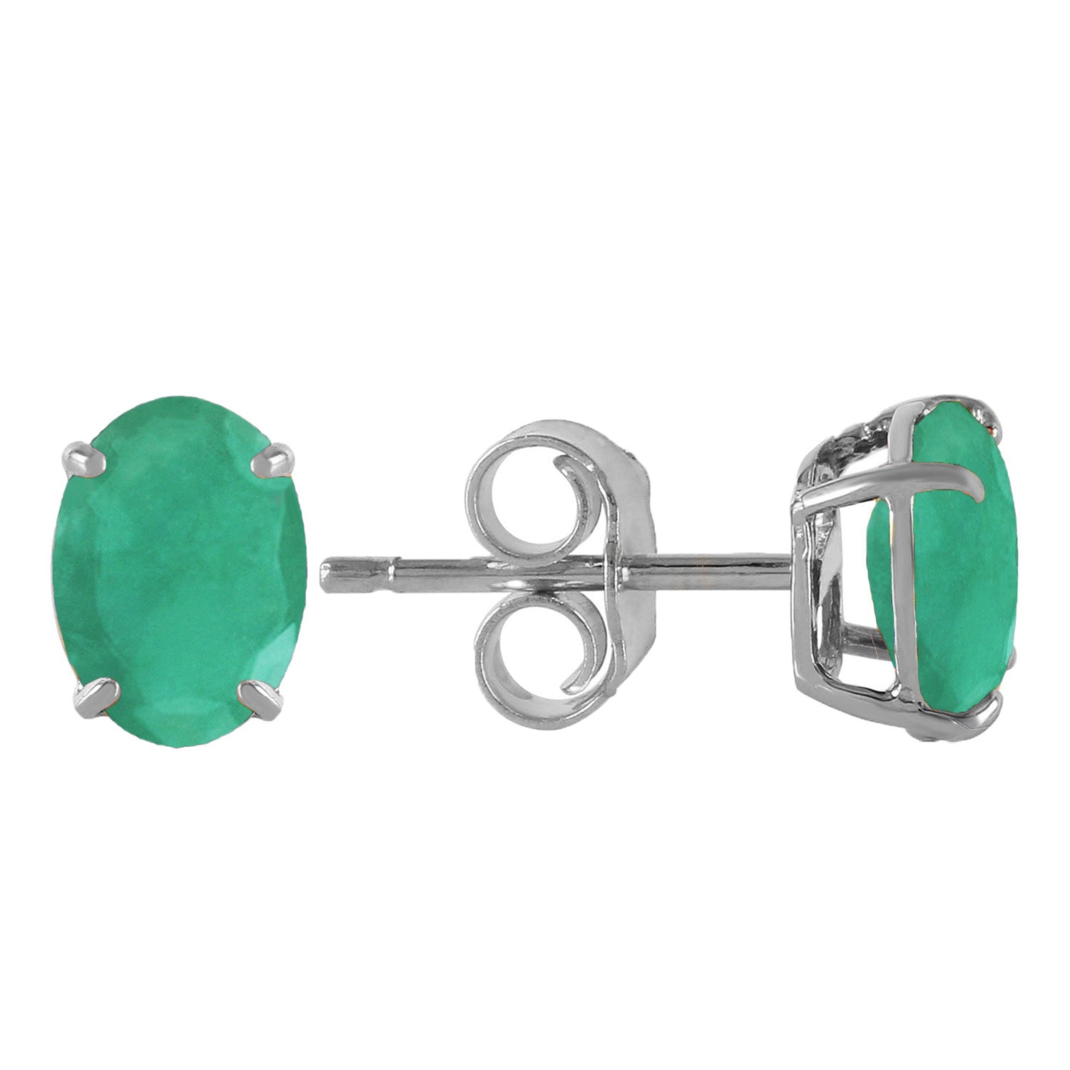 Tranquil Moon Emerald Stud Earrings