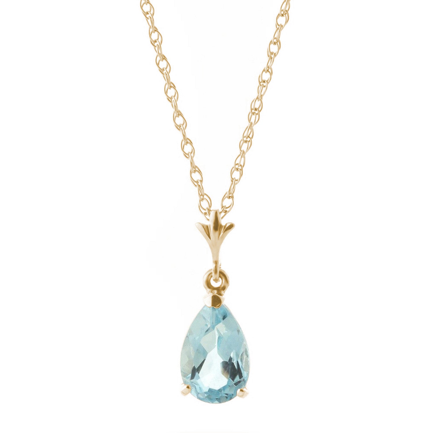 Gentle Droplet Aquamarine Necklace