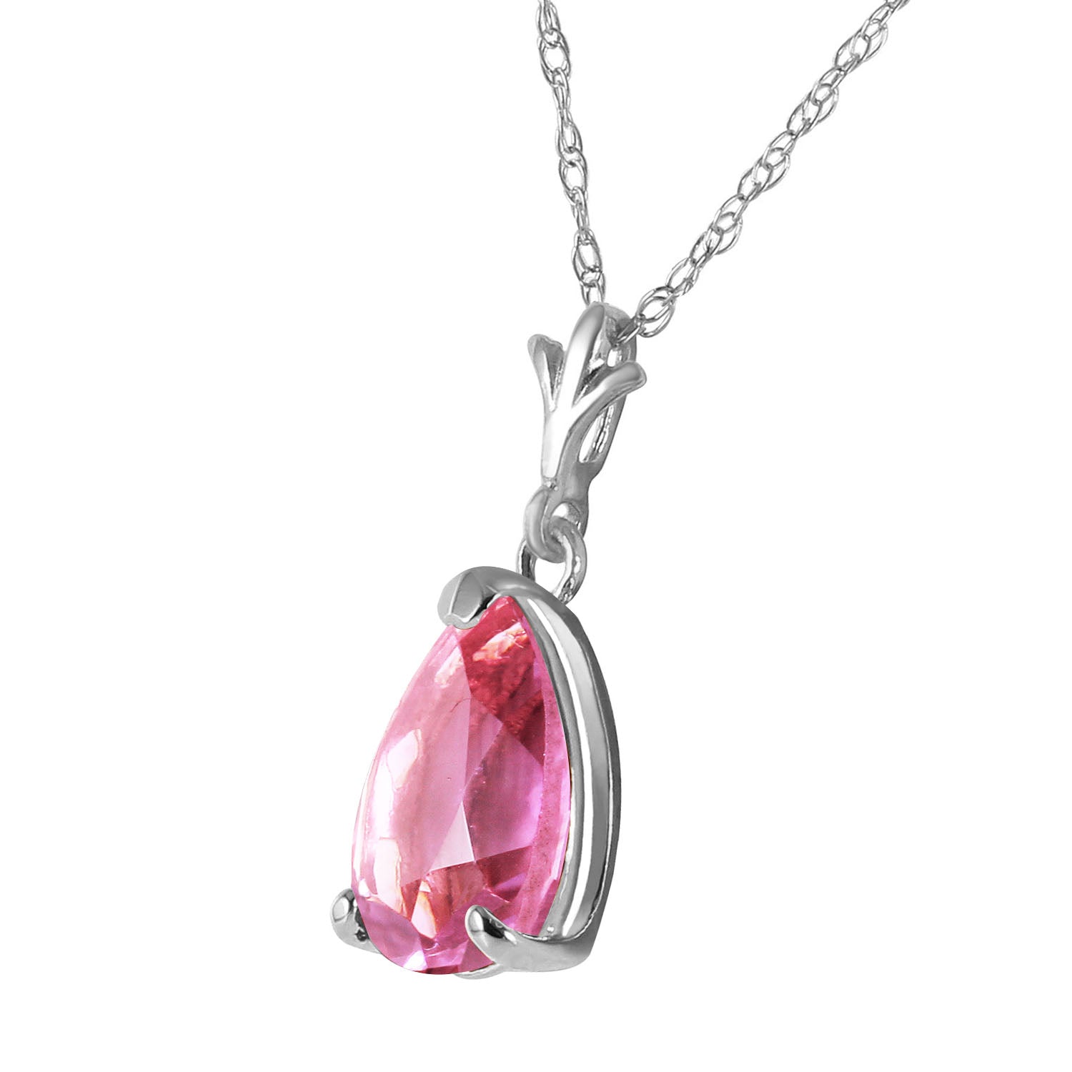 Gentle Droplet Pink Topaz Necklace