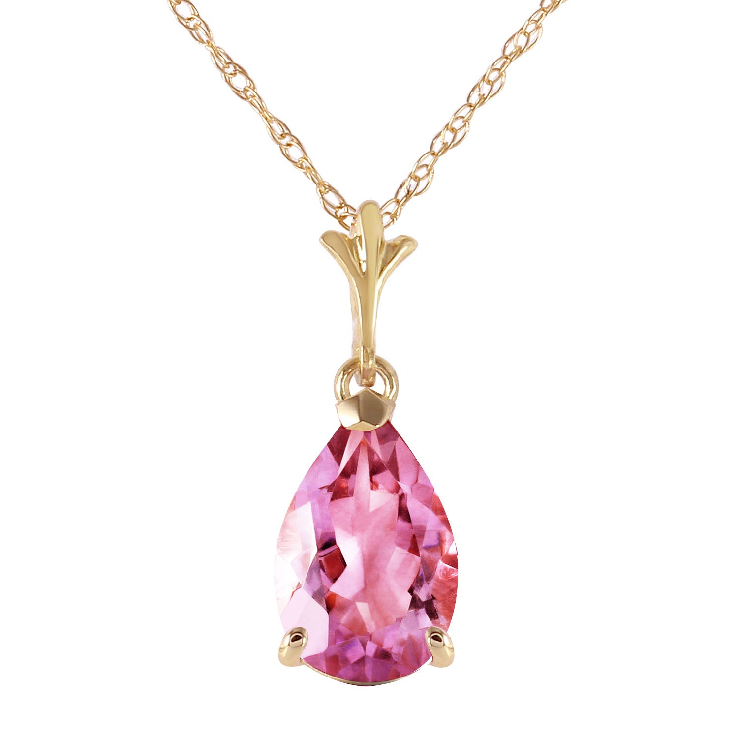 Gentle Droplet Pink Topaz Necklace