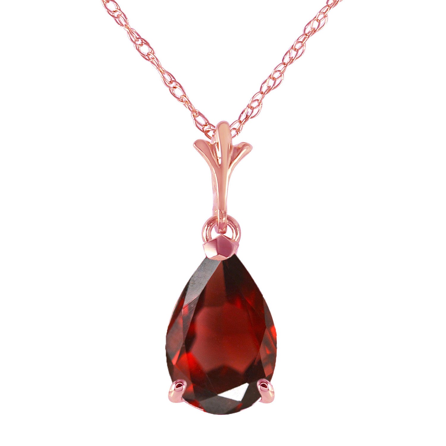 Gentle Droplet Garnet Necklace