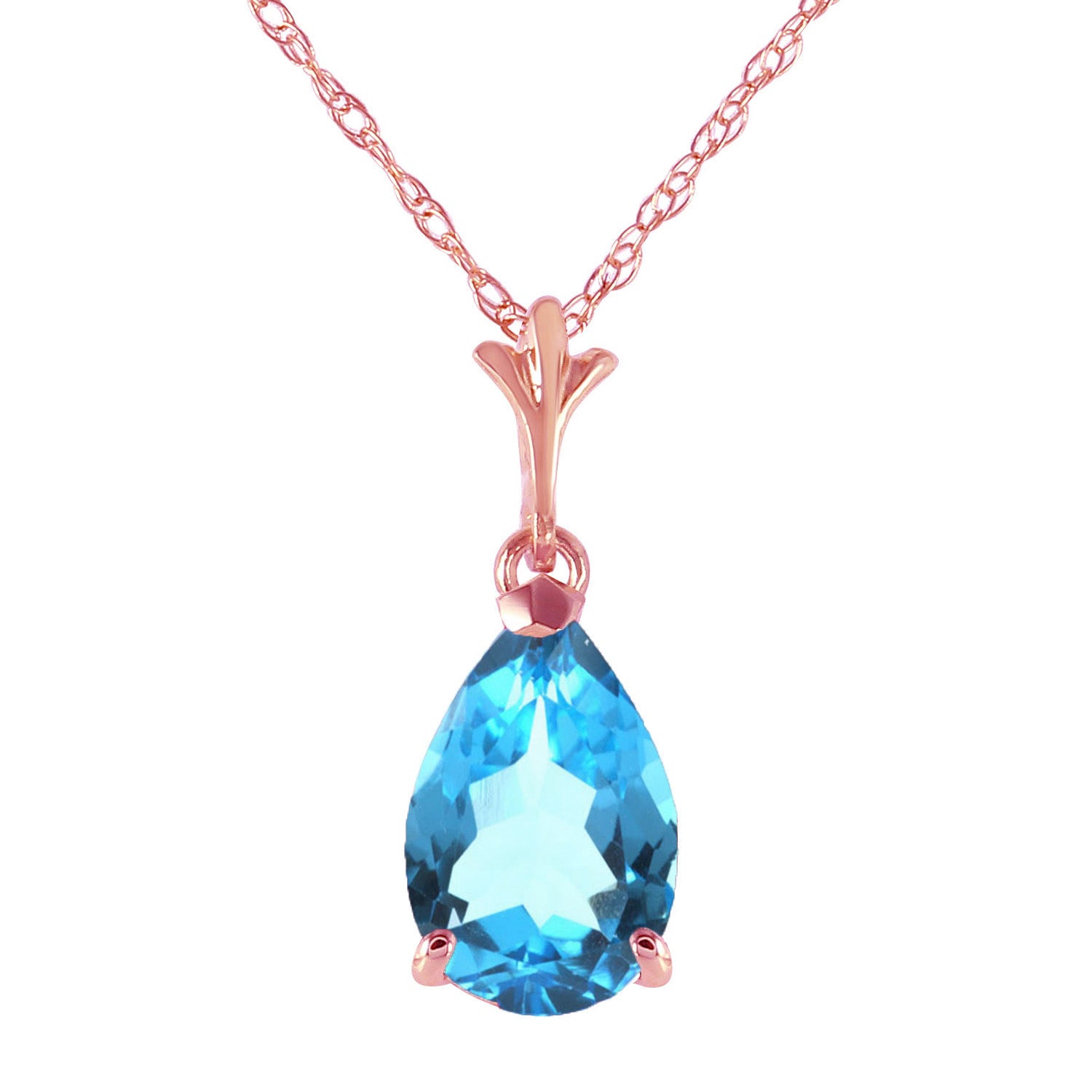 Gentle Droplet Blue Topaz Necklace
