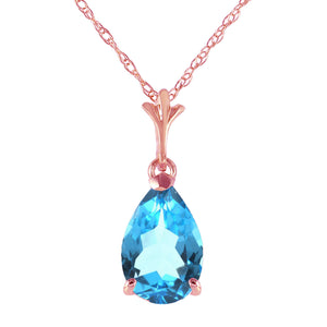 Gentle Droplet Blue Topaz Necklace