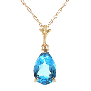 Gentle Droplet Blue Topaz Necklace