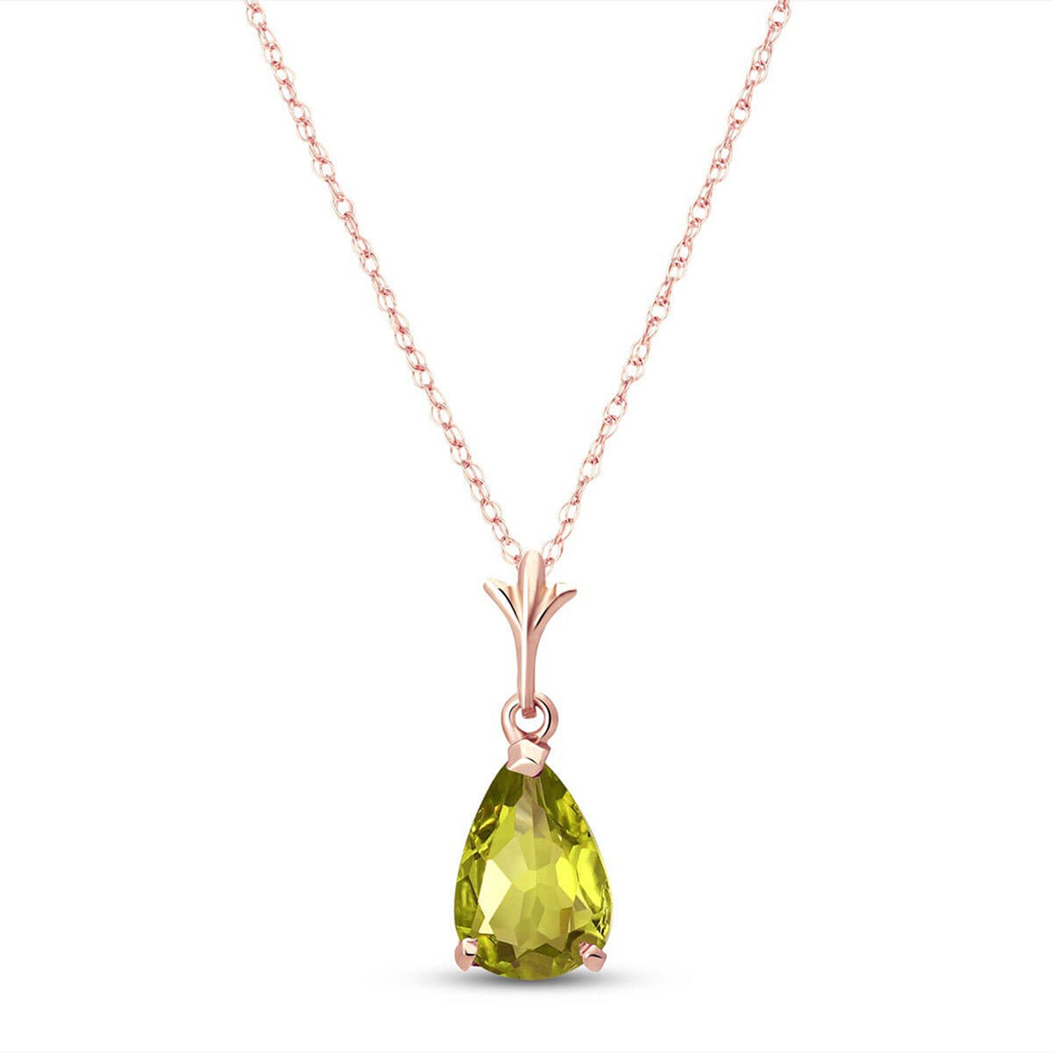 Gentle Droplet Peridot Necklace