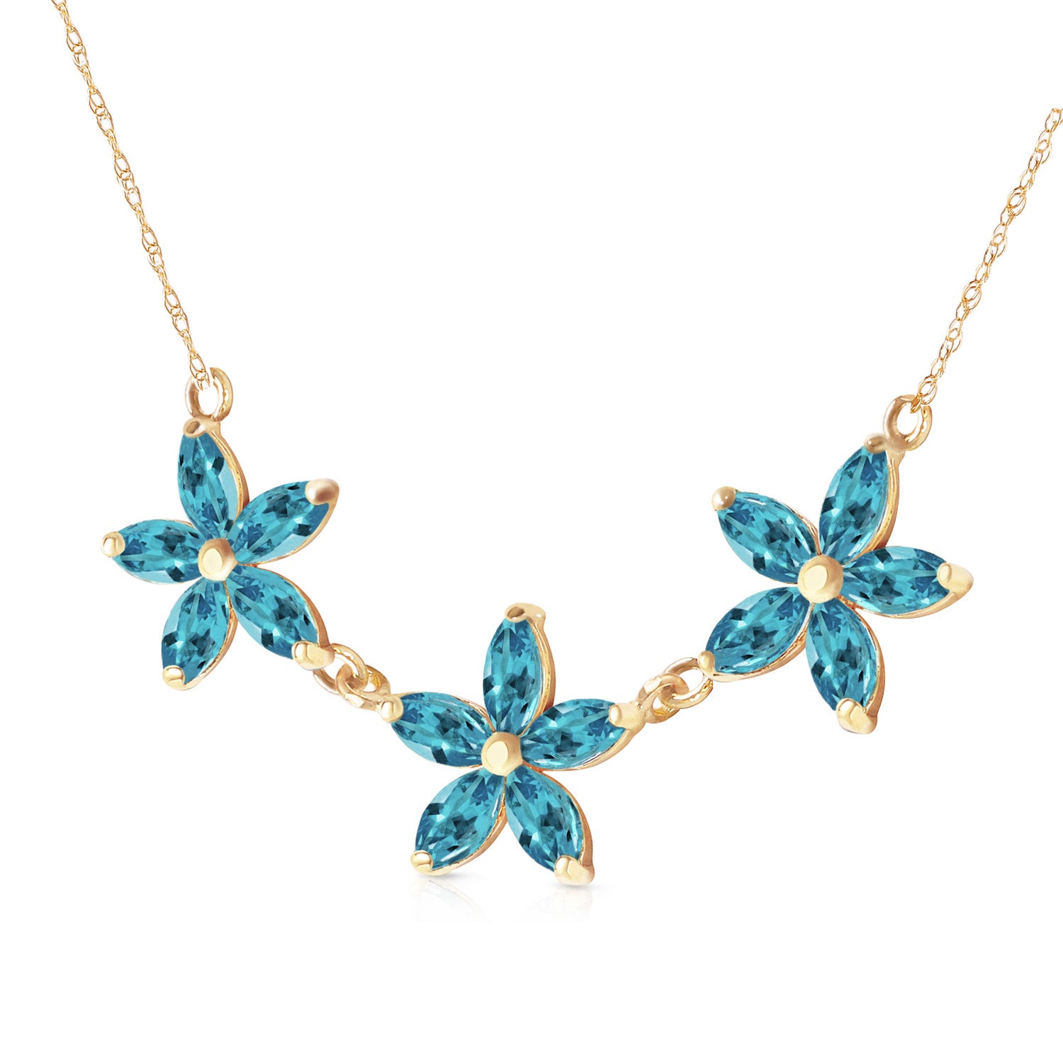 Floral Harmony Blue Topaz Necklace