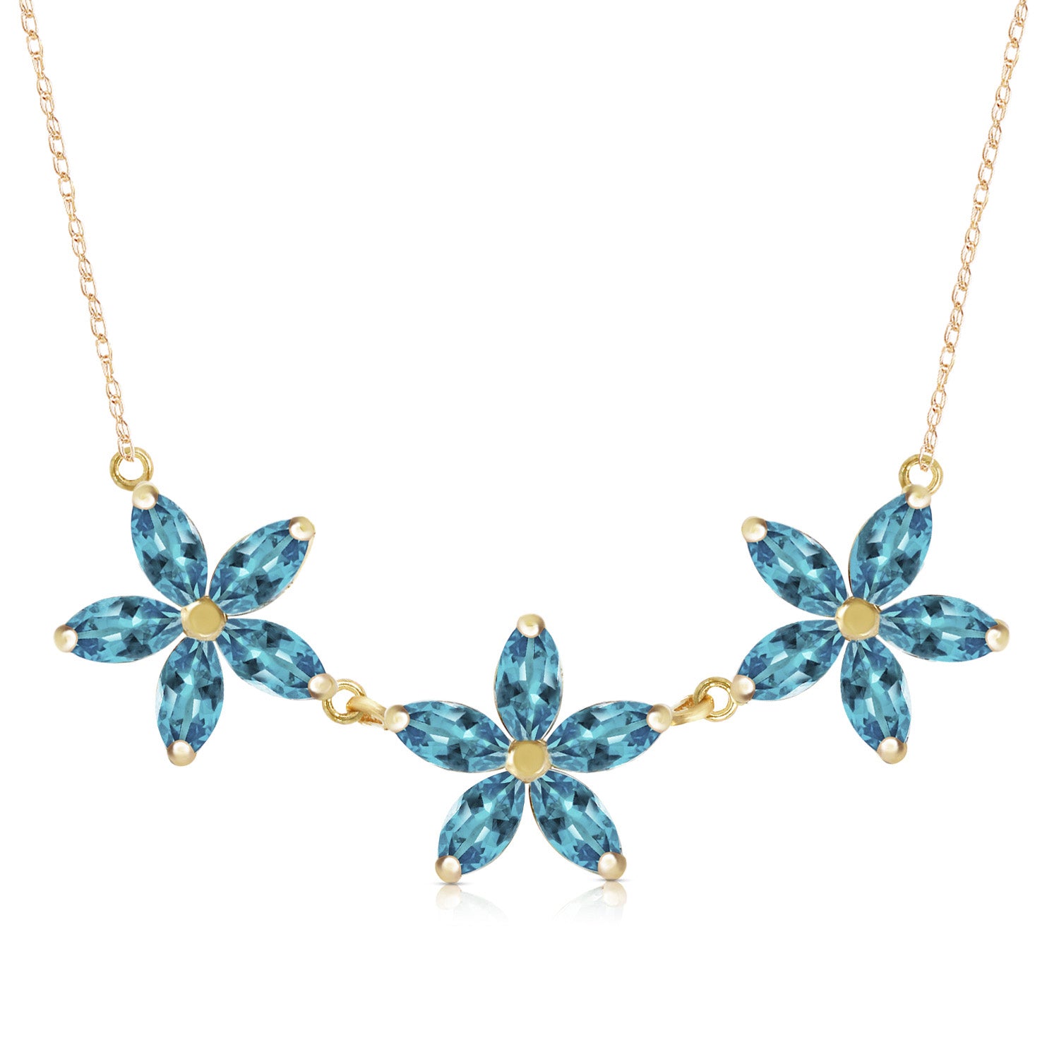 Floral Harmony Blue Topaz Necklace