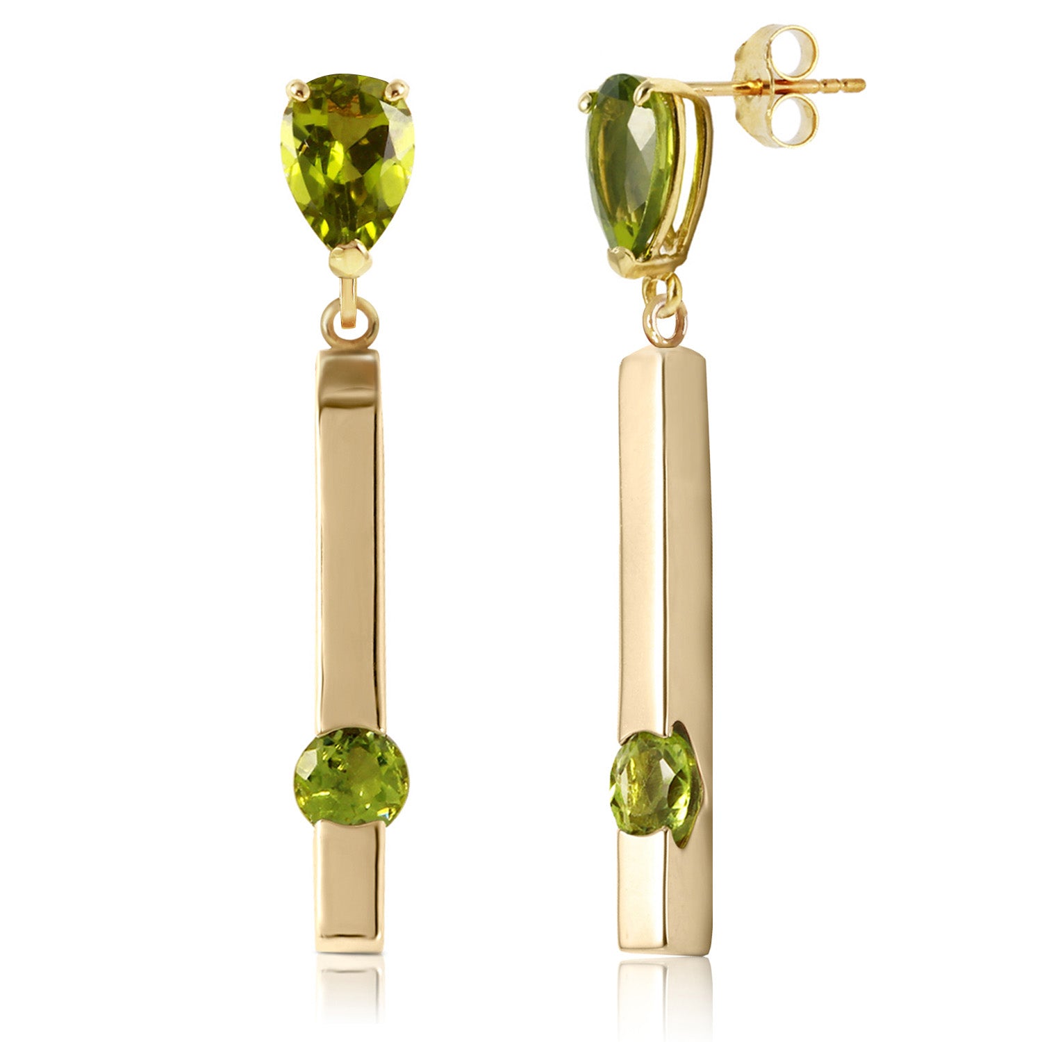 Sunset Glow Peridot Push Back Earrings
