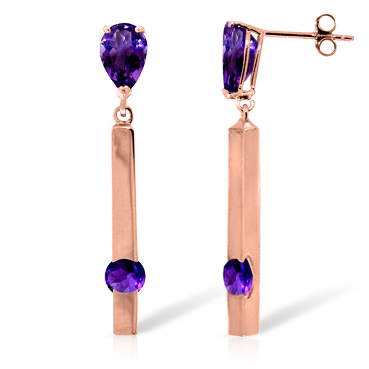 Sunset Glow Amethyst Push Back Earrings