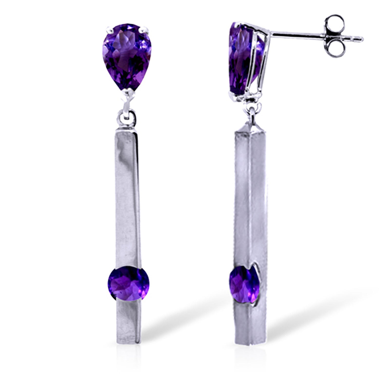 Sunset Glow Amethyst Push Back Earrings