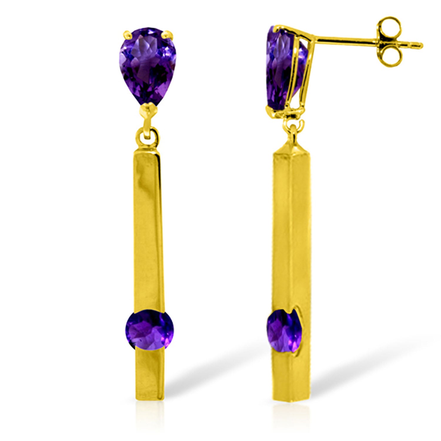 Sunset Glow Amethyst Push Back Earrings