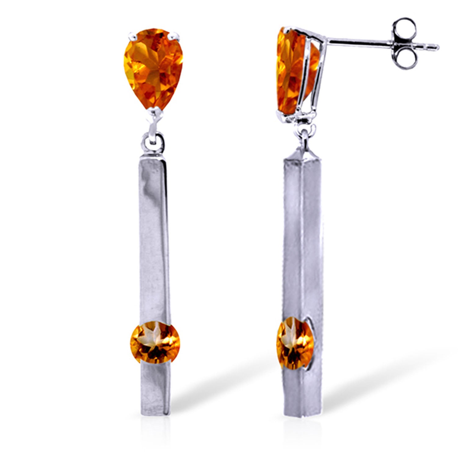 Sunset Glow Citrine Push Back Earrings