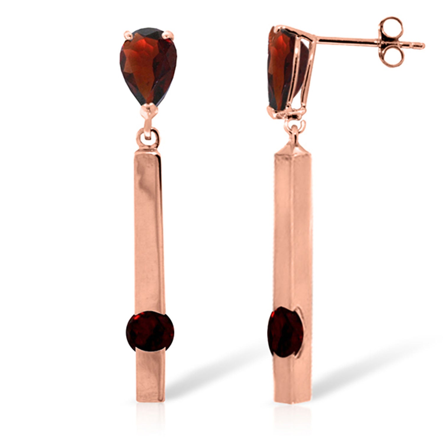 Sunset Glow Garnet Push Back Earrings