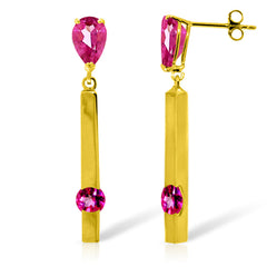 Sunset Glow Pink Topaz Push Back Earrings