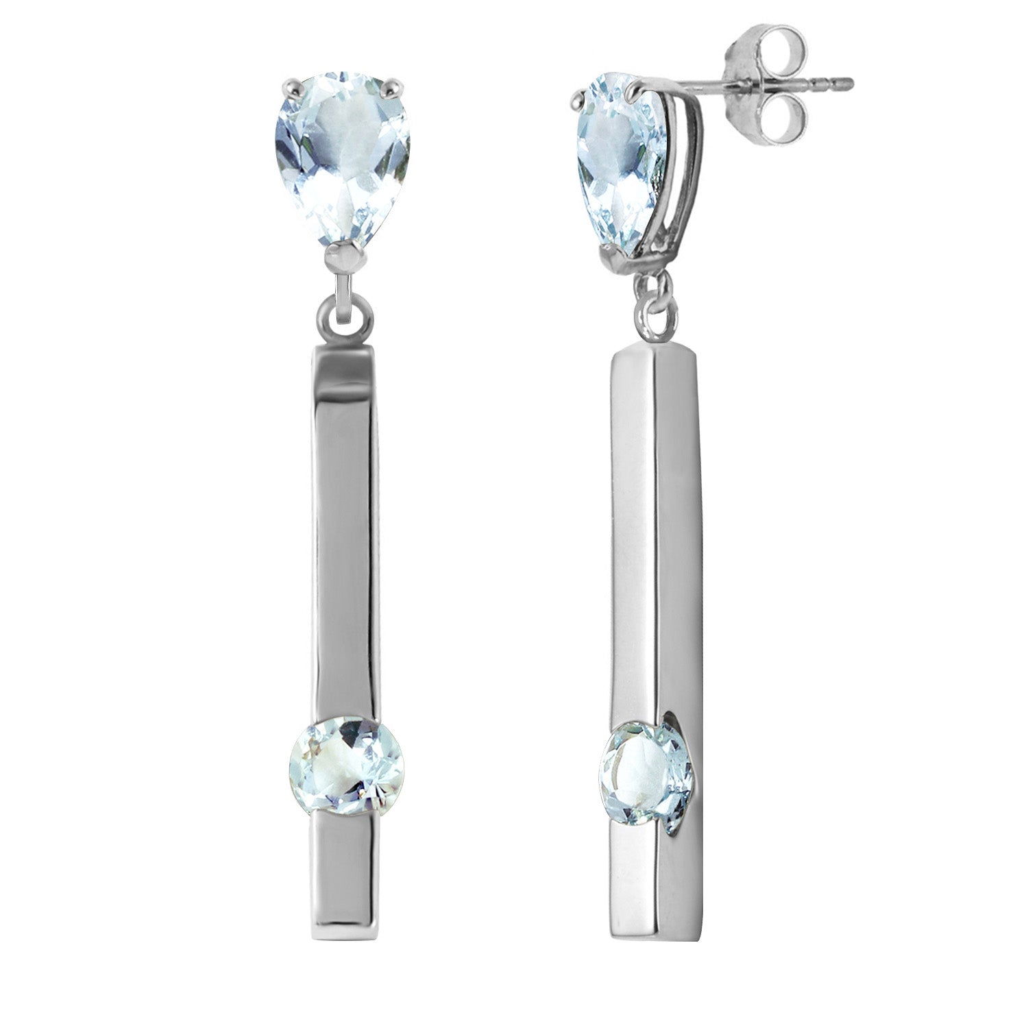 Sunset Glow Aquamarine Push Back Earrings
