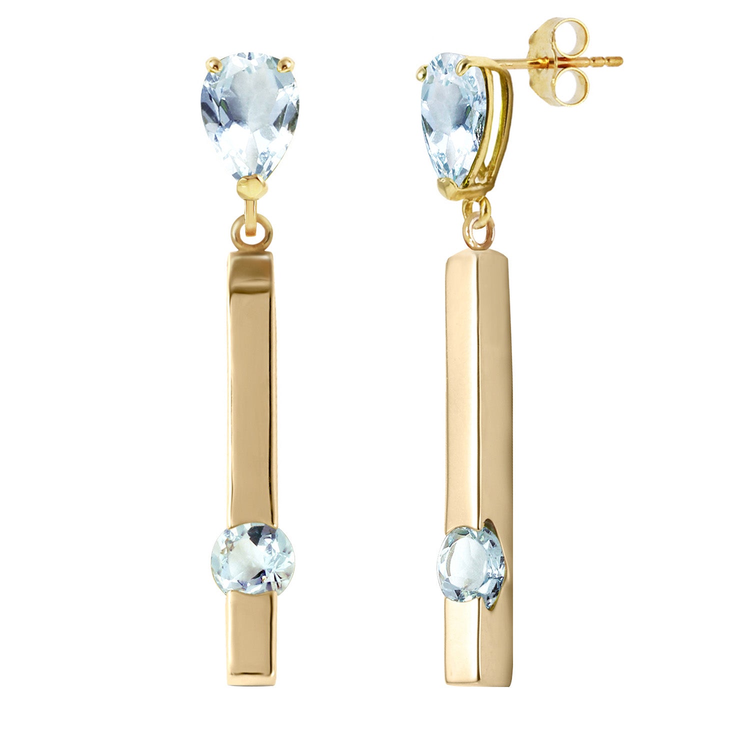 Sunset Glow Aquamarine Push Back Earrings