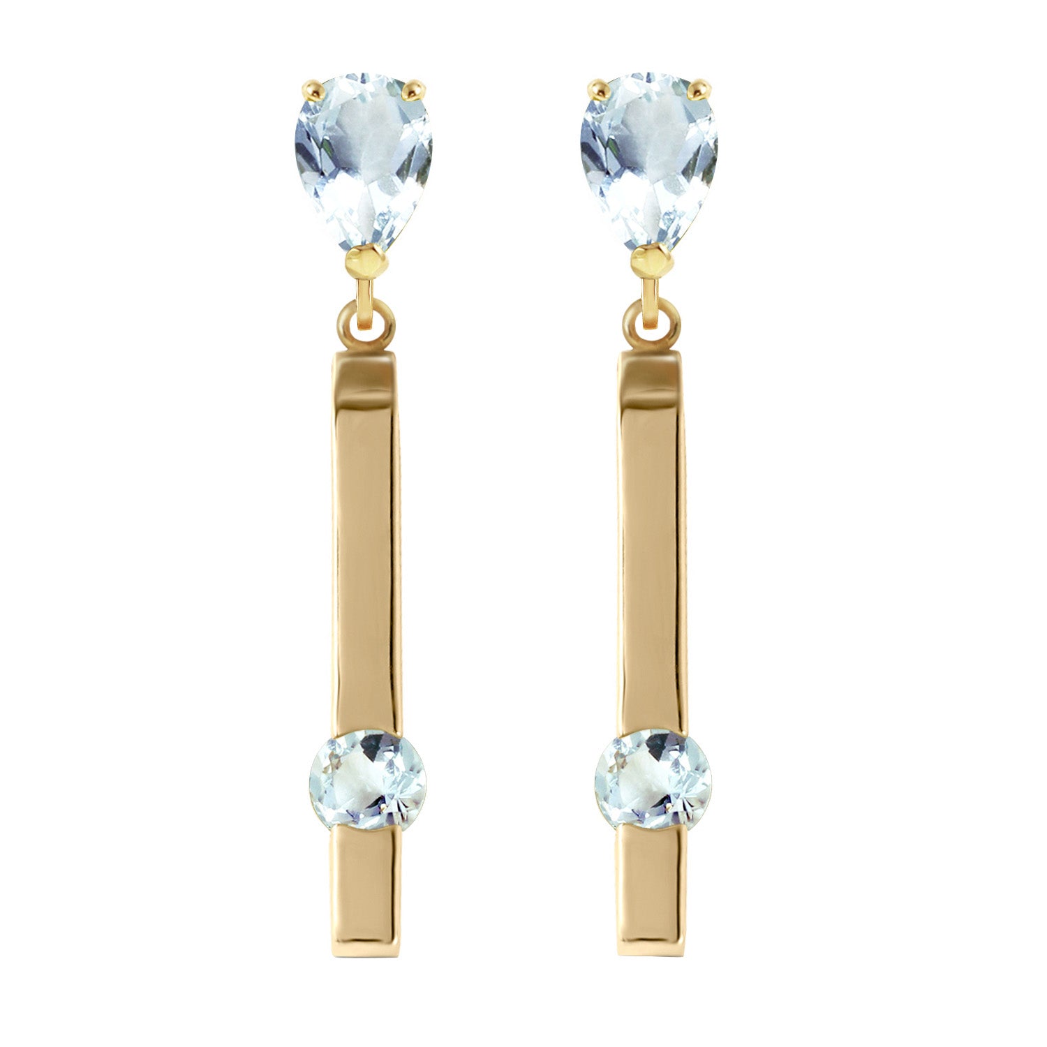 Sunset Glow Aquamarine Push Back Earrings