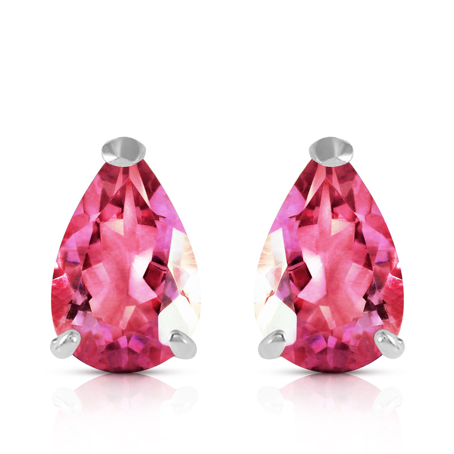 Gleaming Pear Pink Topaz Earrings
