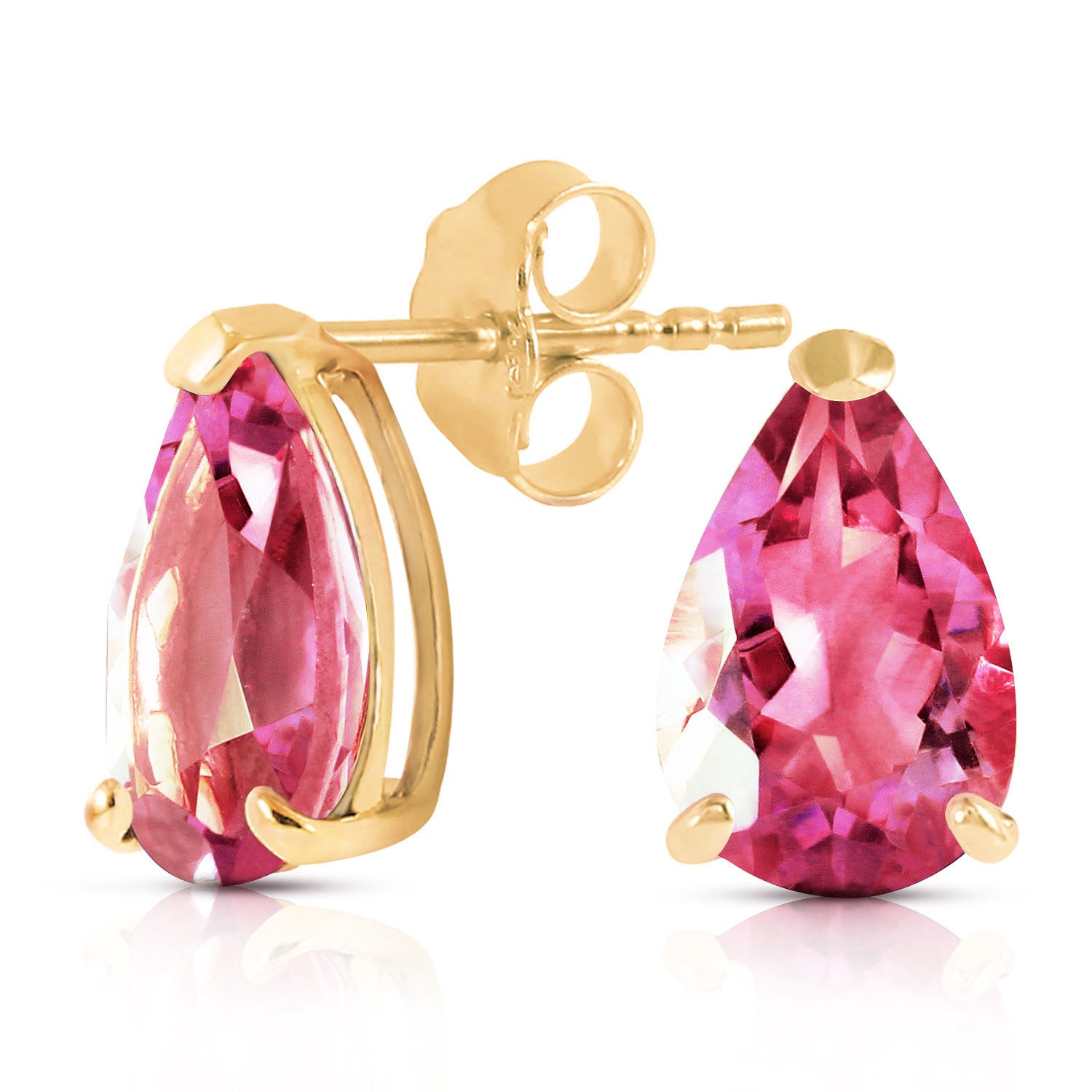 Gleaming Pear Pink Topaz Earrings