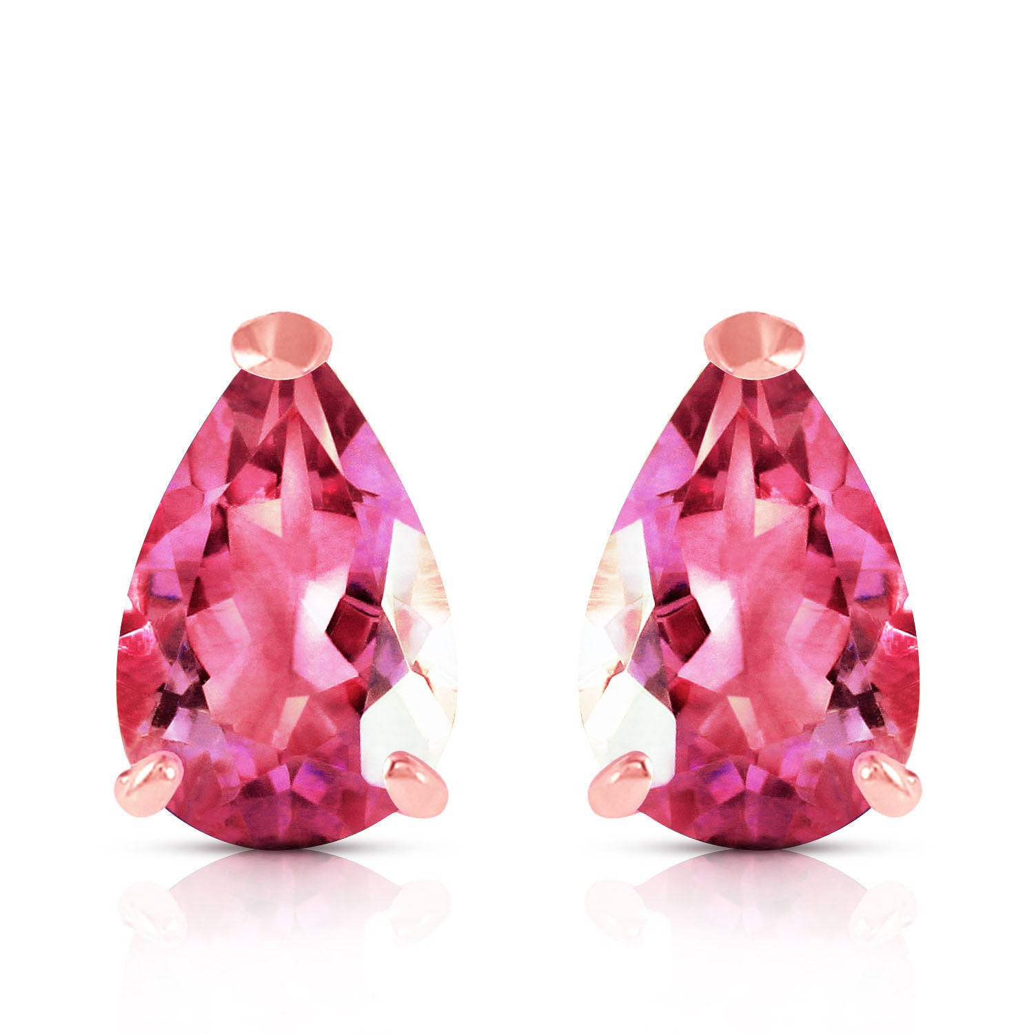 Gleaming Pear Pink Topaz Earrings