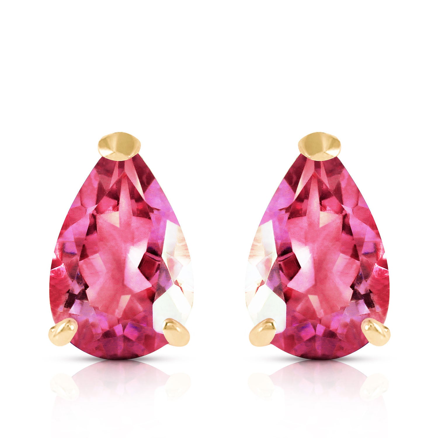 Gleaming Pear Pink Topaz Earrings