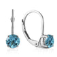 Zen Solitaire Blue Topaz Earrings