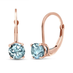 Zen Solitaire Aquamarine Earrings