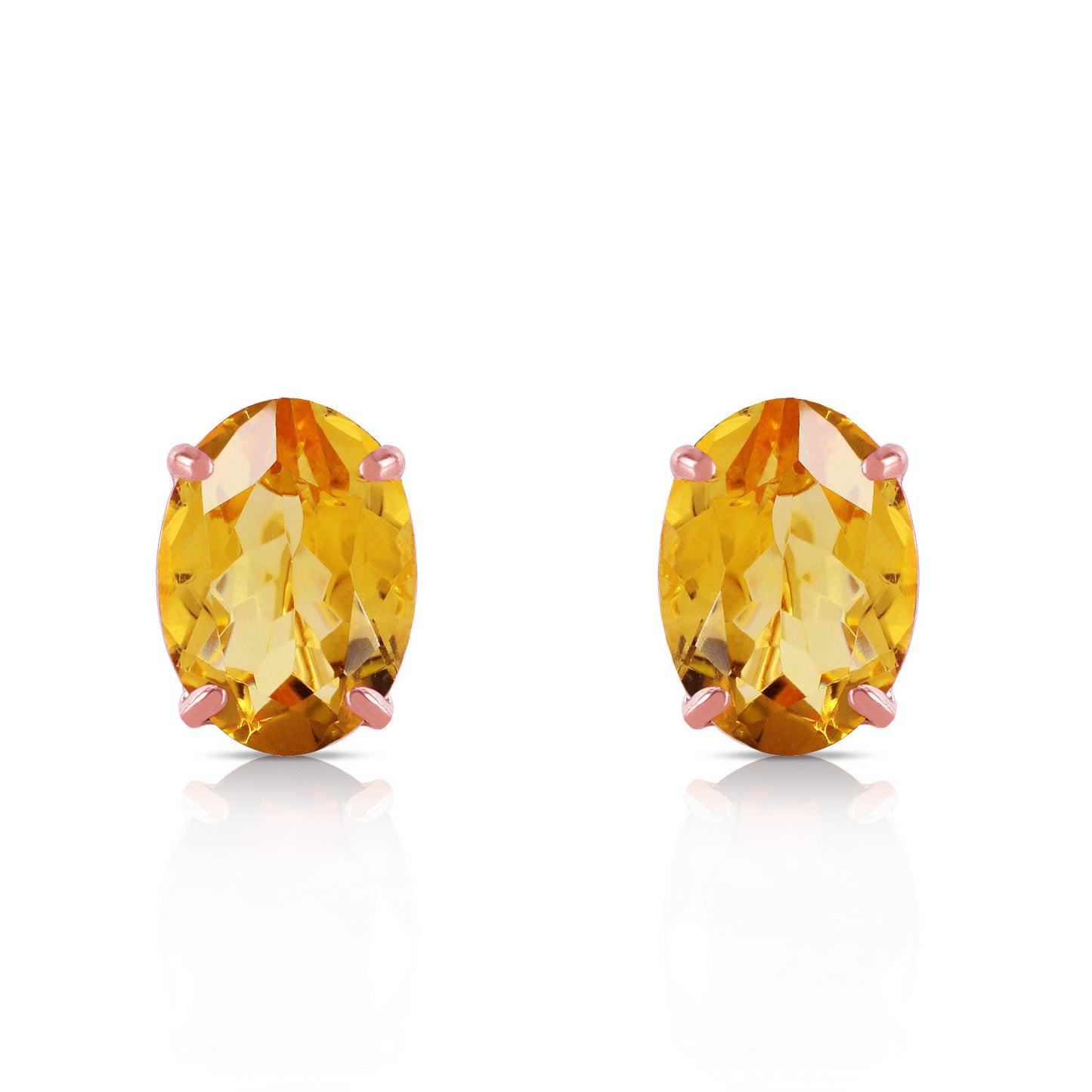 Tranquil Moon Citrine Stud Earrings