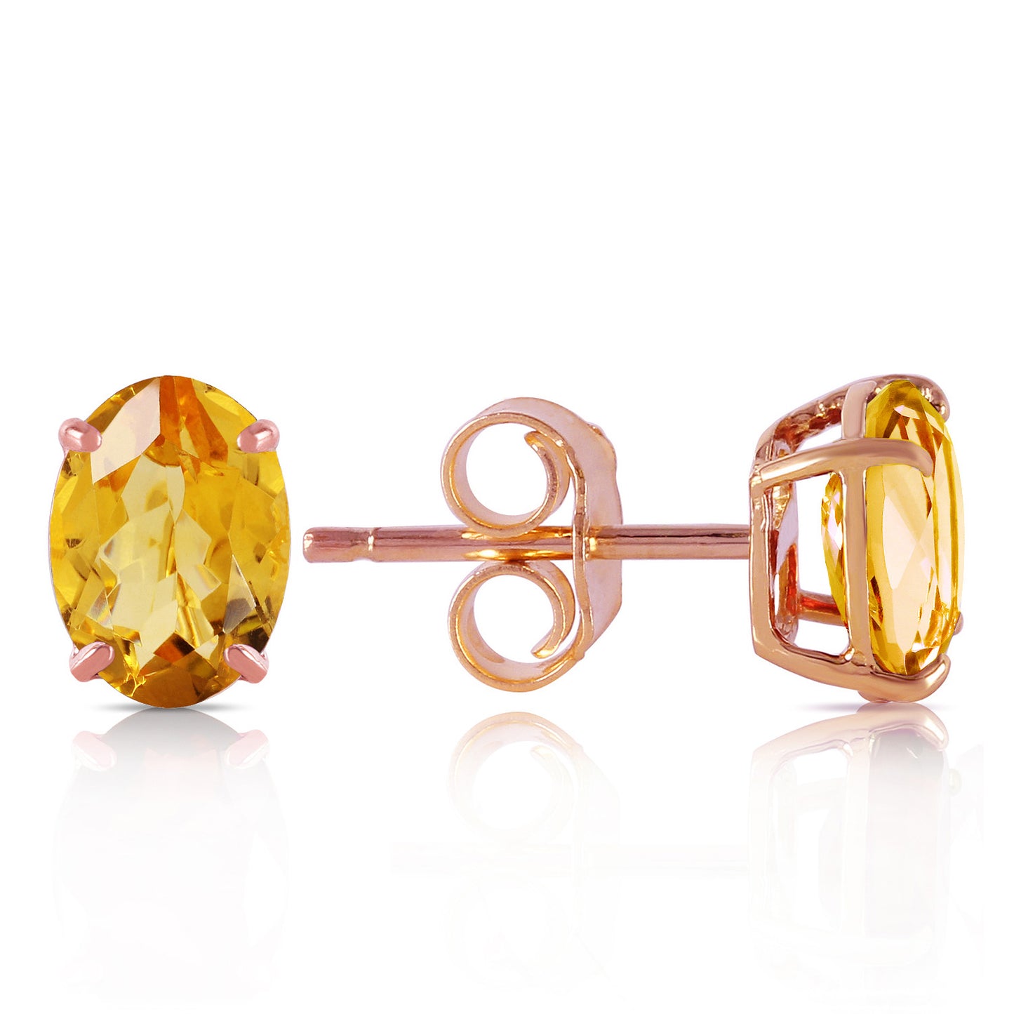 Tranquil Moon Citrine Stud Earrings