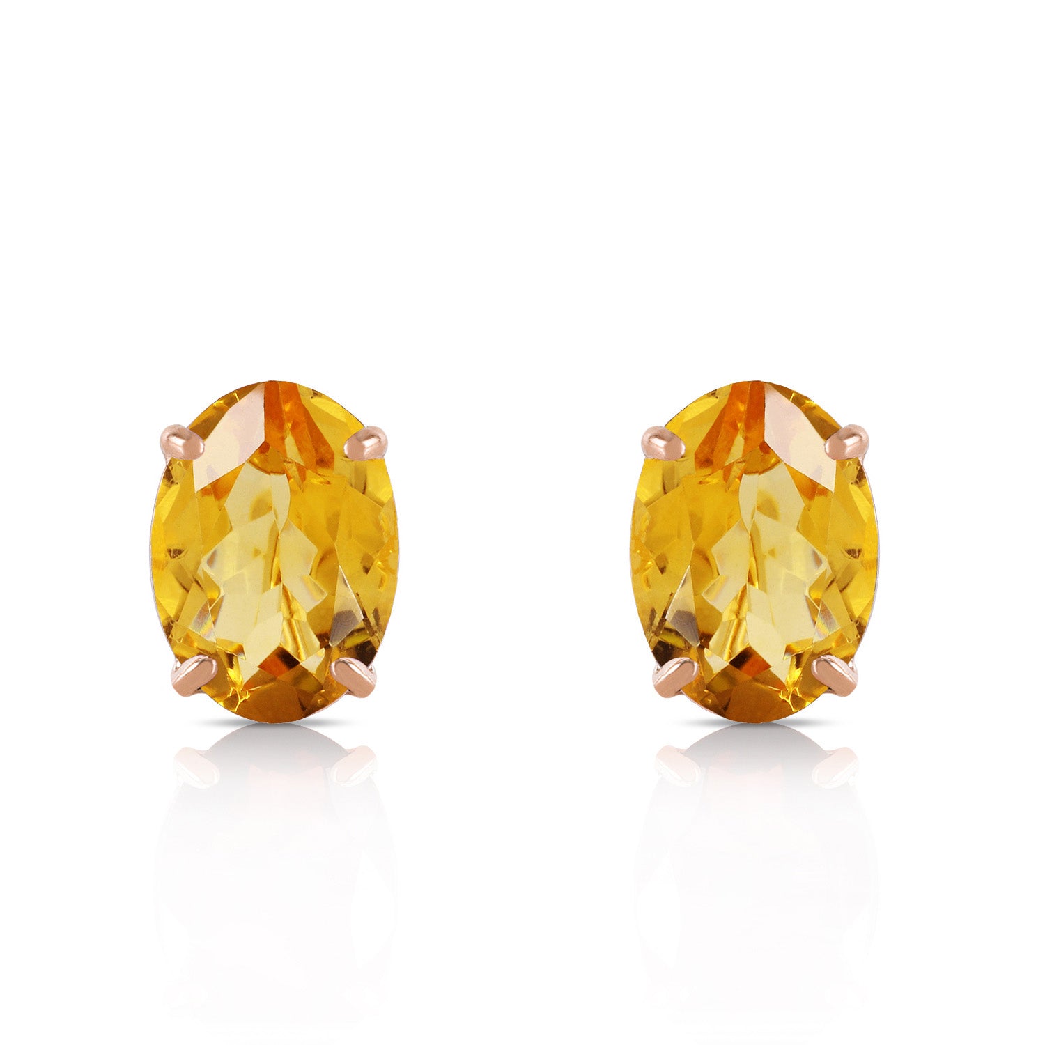 Tranquil Moon Citrine Stud Earrings